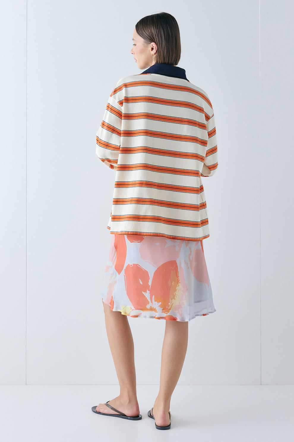 Kinsley Polo Tangerine Stripe