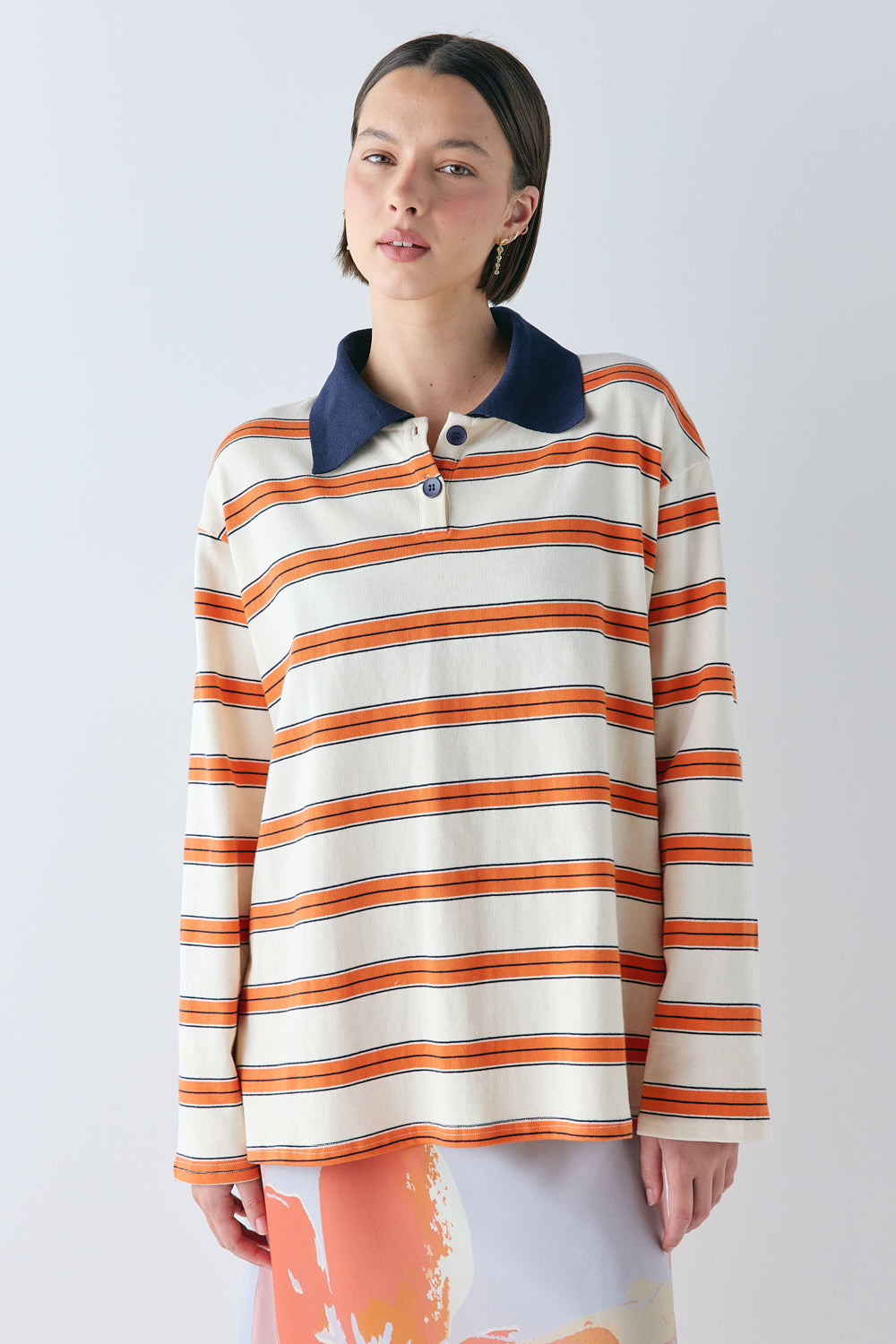 Kinsley Polo Tangerine Stripe
