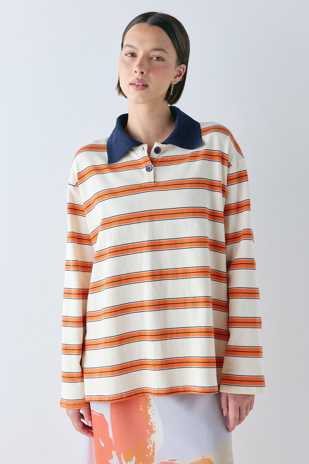 Kinsley Polo Tangerine Stripe