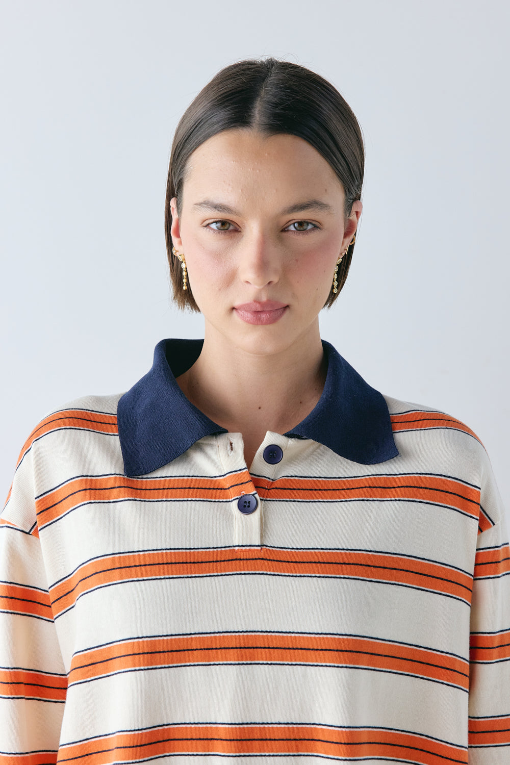 Kinsley Polo Tangerine Stripe