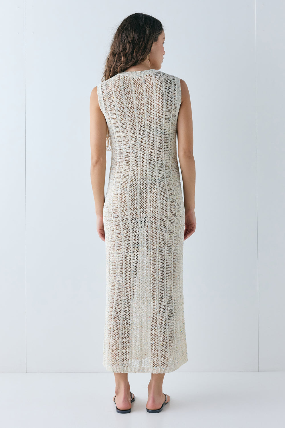 Eleanor Knit Midi Dress Cream Speckle