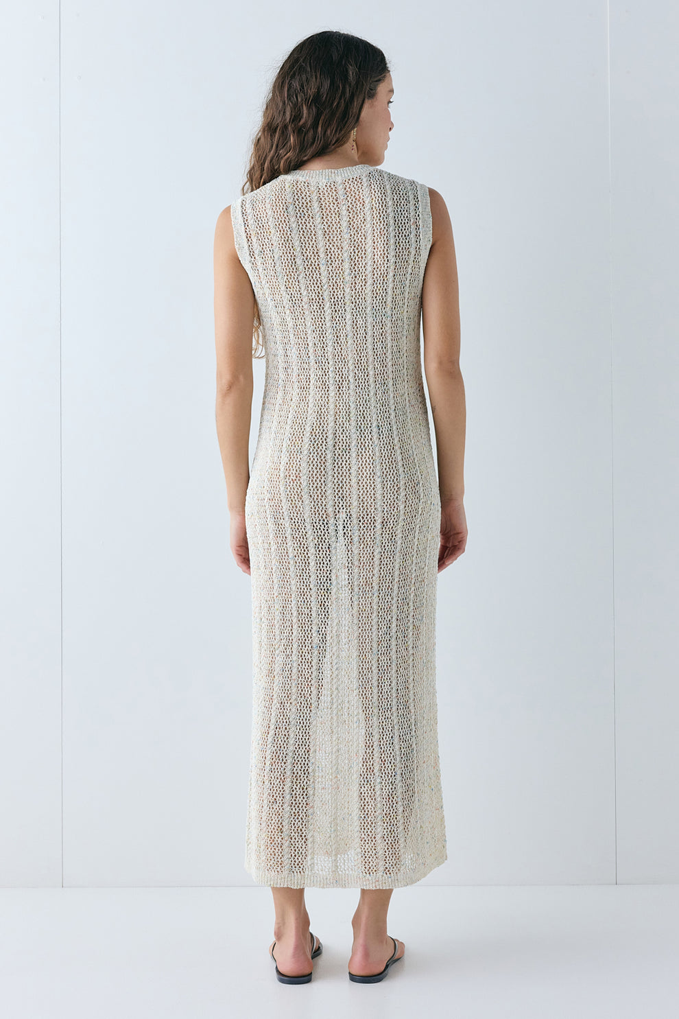 Eleanor Knit Midi Dress Cream Speckle