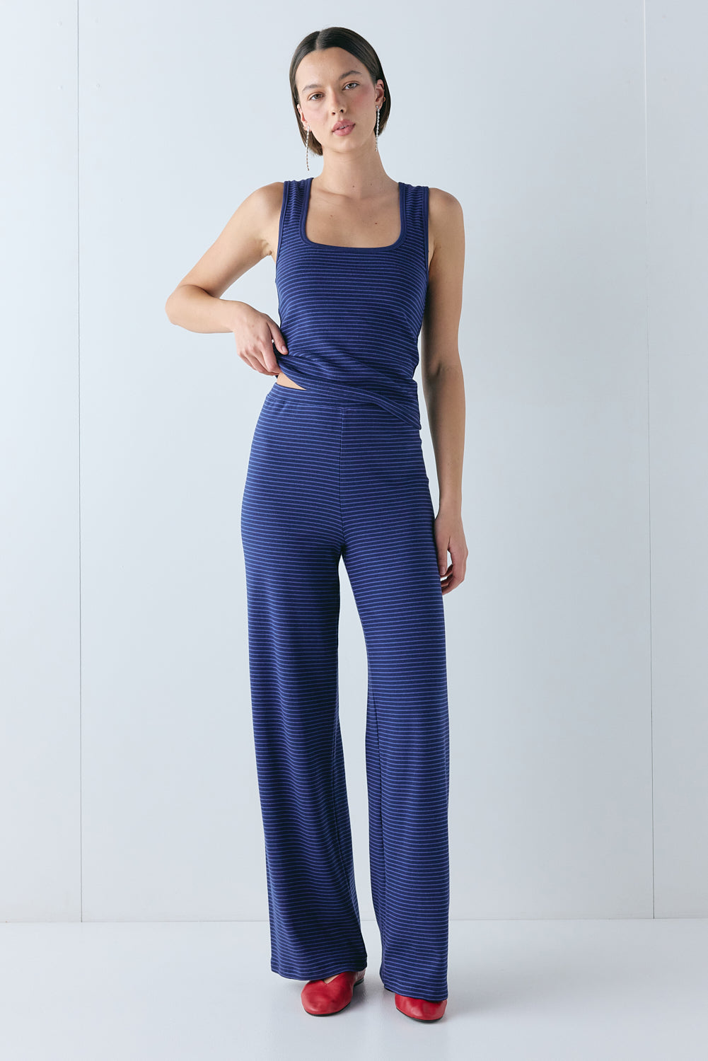 Macy Pants Navy Stripe