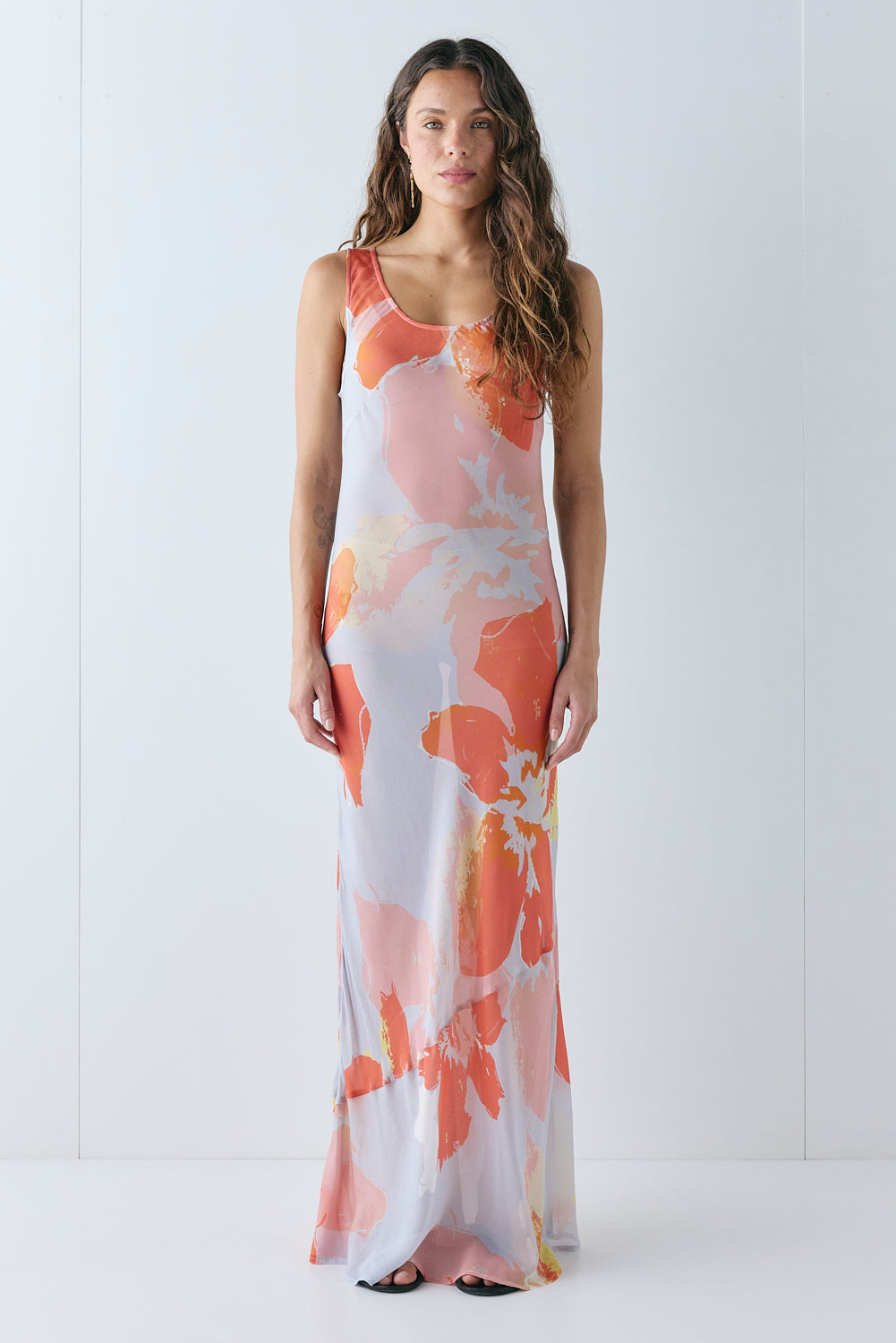Odessa Sheer Maxi Dress Heat Wave - size:Stephanie:AU 6 / US 2