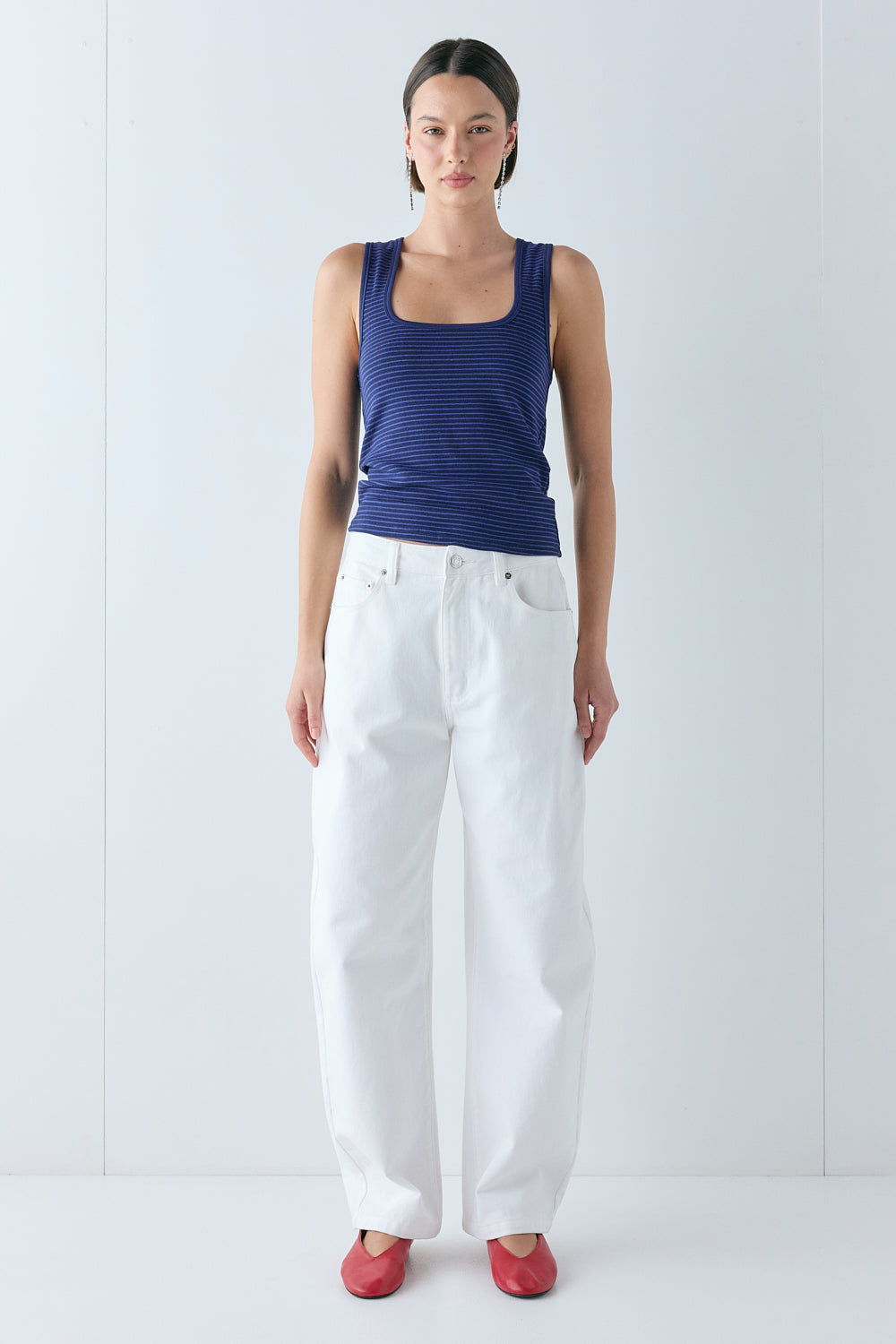Freddie Tank Navy Stripe