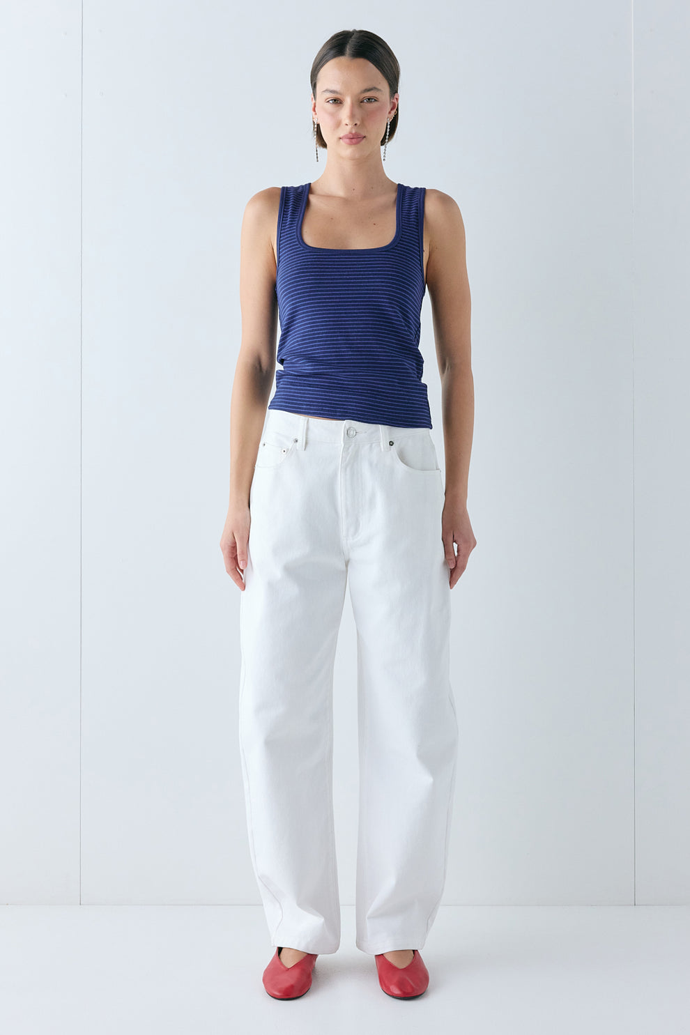 Freddie Tank Navy Stripe