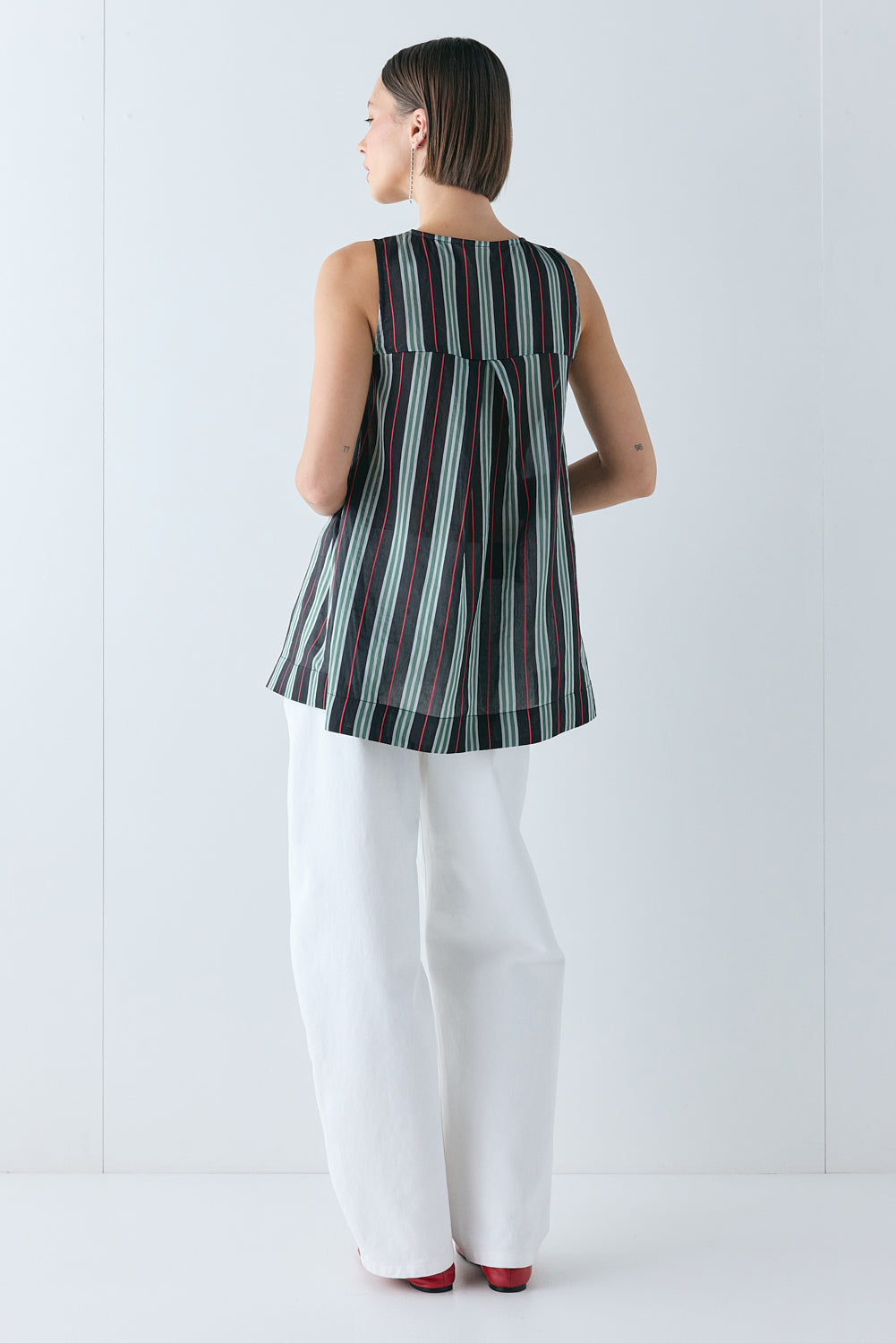 Juliet Tunic Top Green Stripe