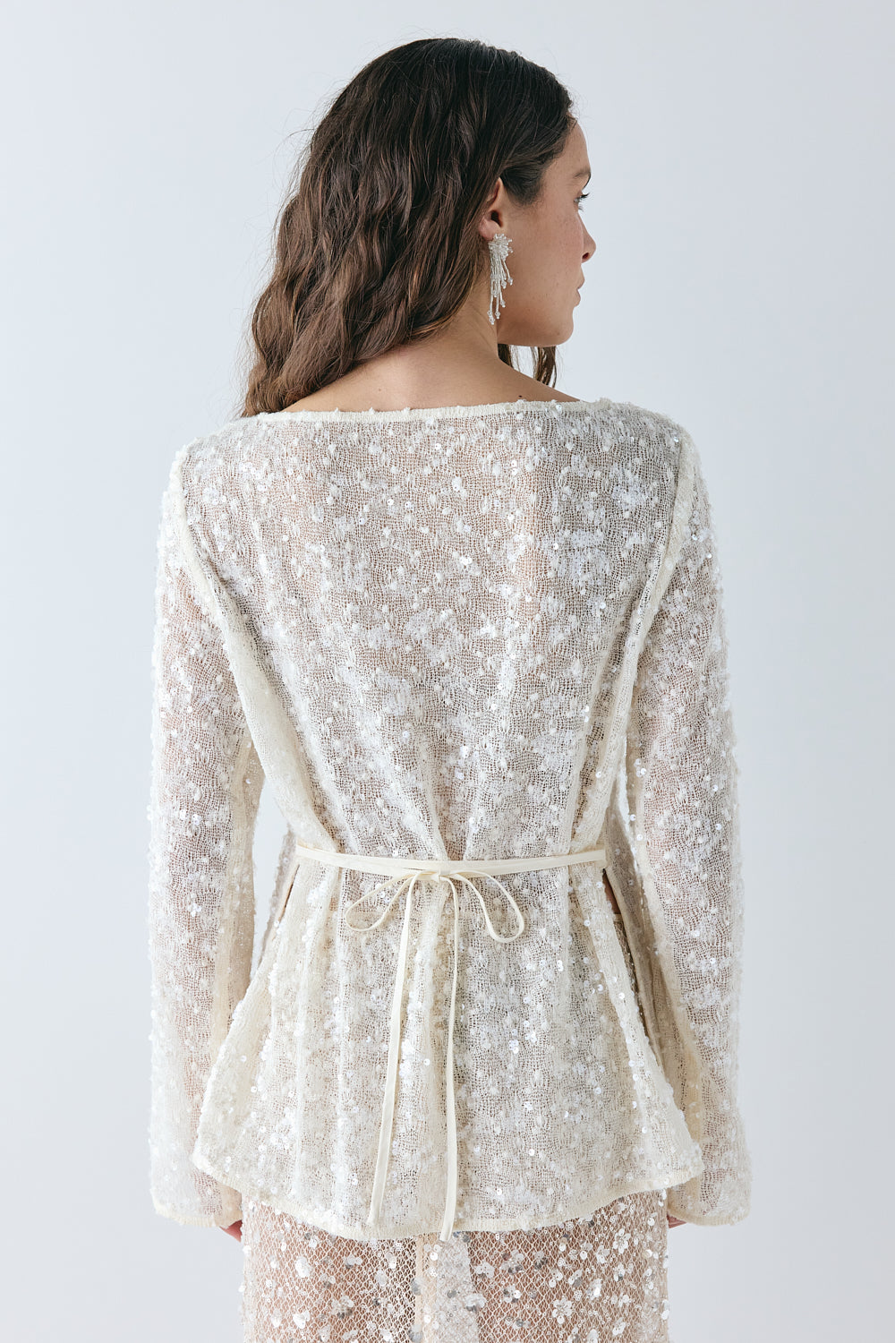 Maisie Sequin Top Cream