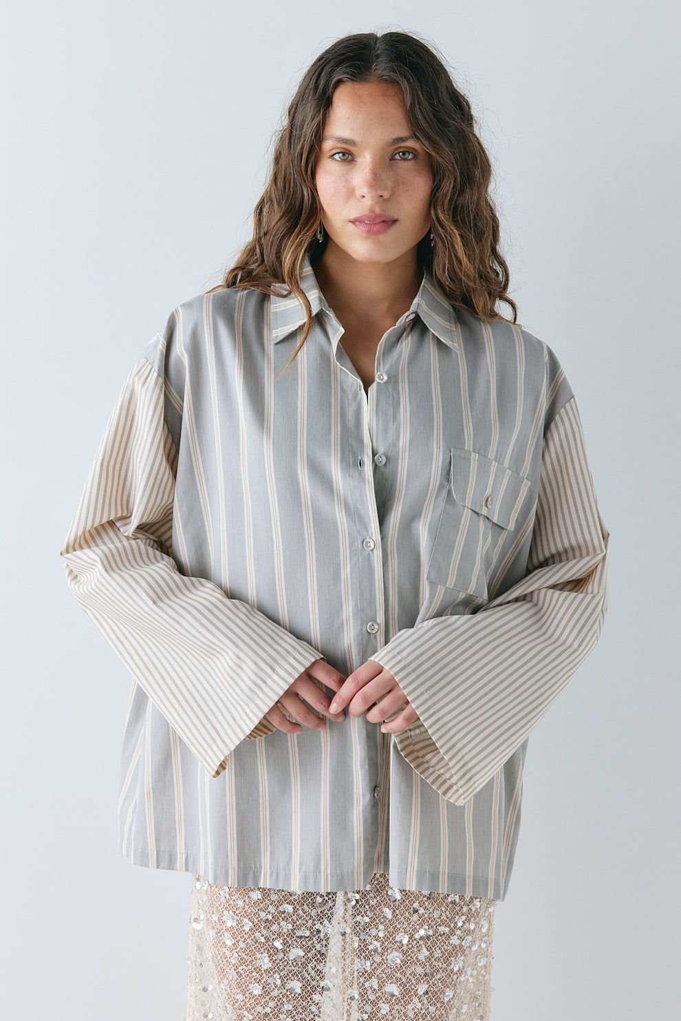 Vale Shirt Grey Stripe