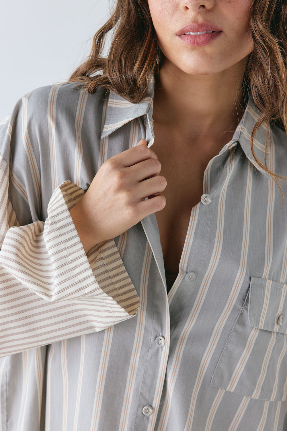 Vale Shirt Grey Stripe