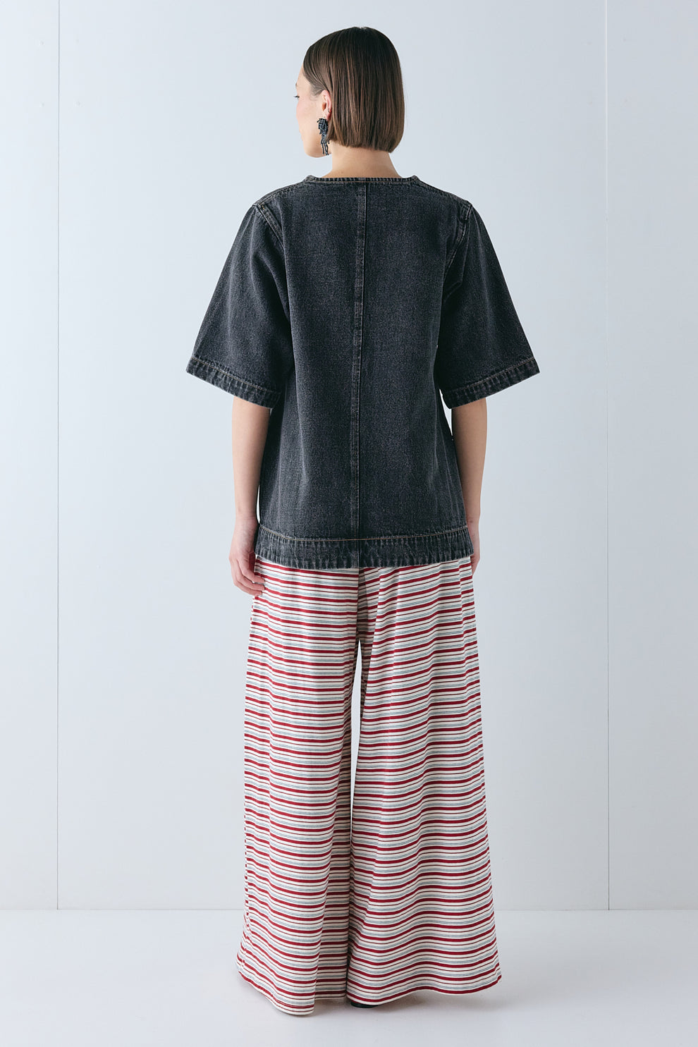 Hazel Denim Tunic Top Washed Black