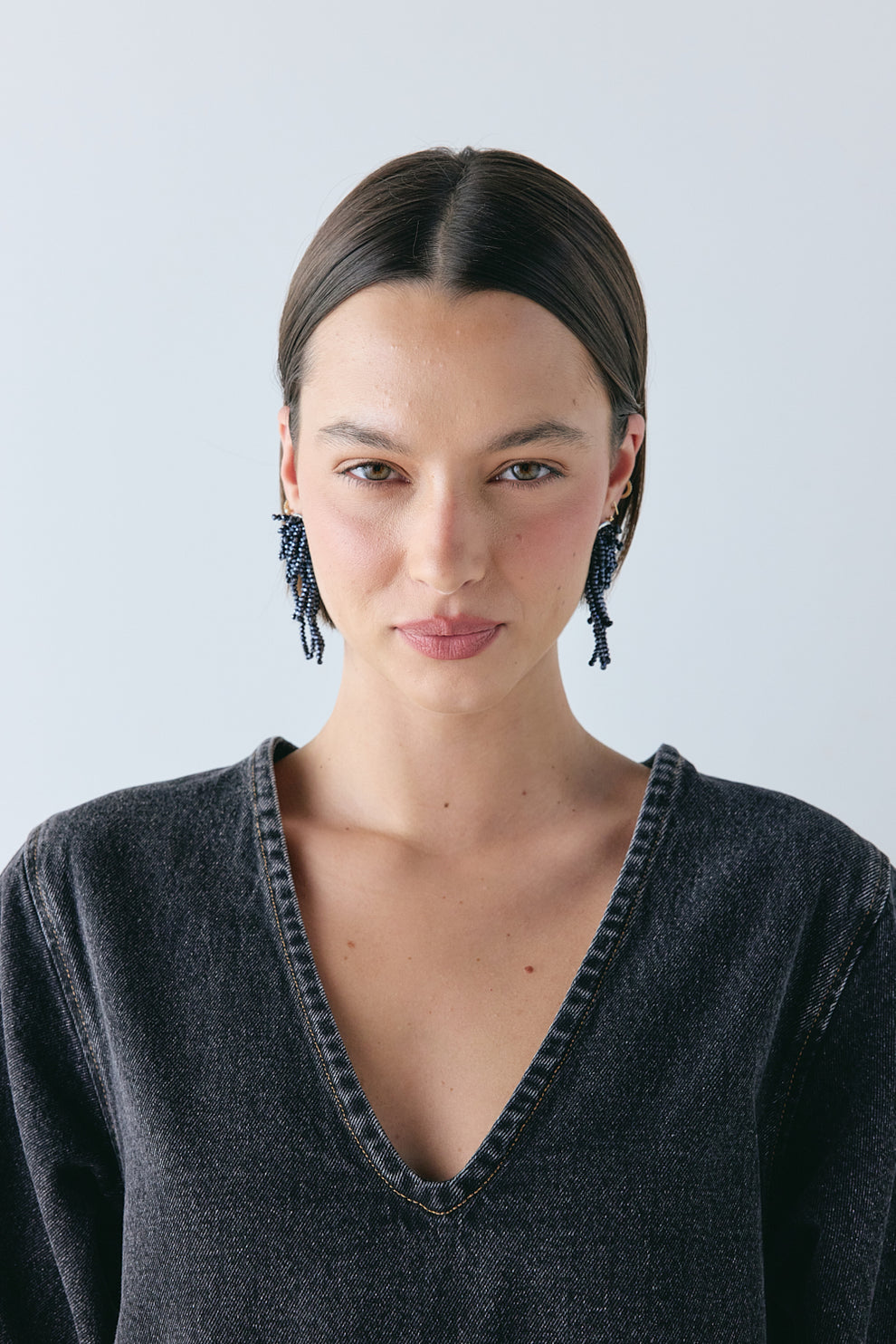 Hazel Denim Tunic Top Washed Black