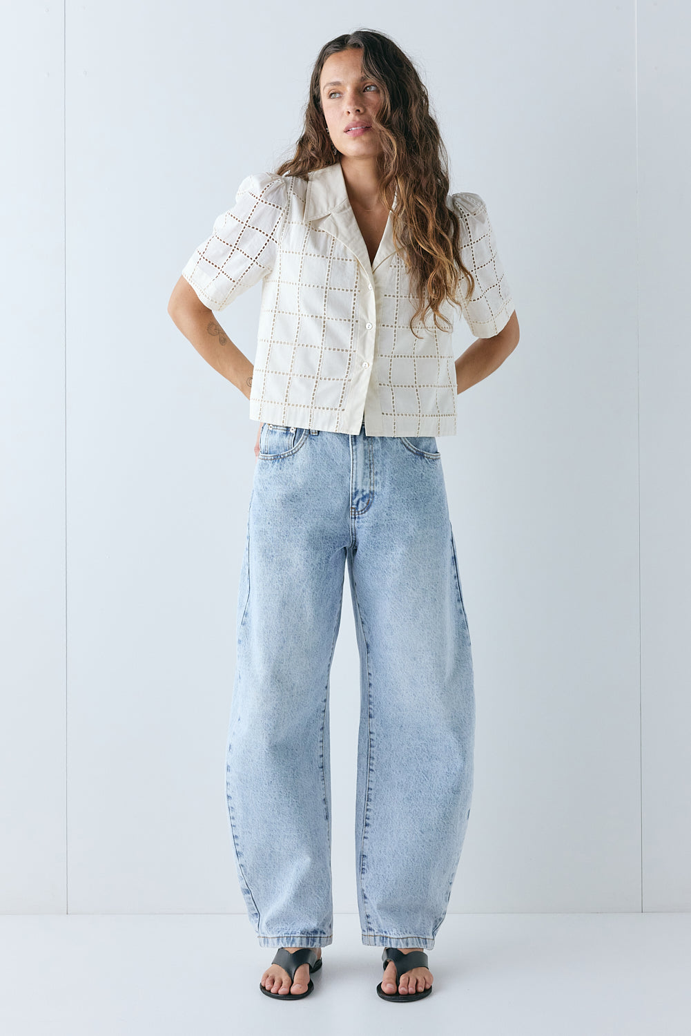 Romy Anglaise Shirt Cream 