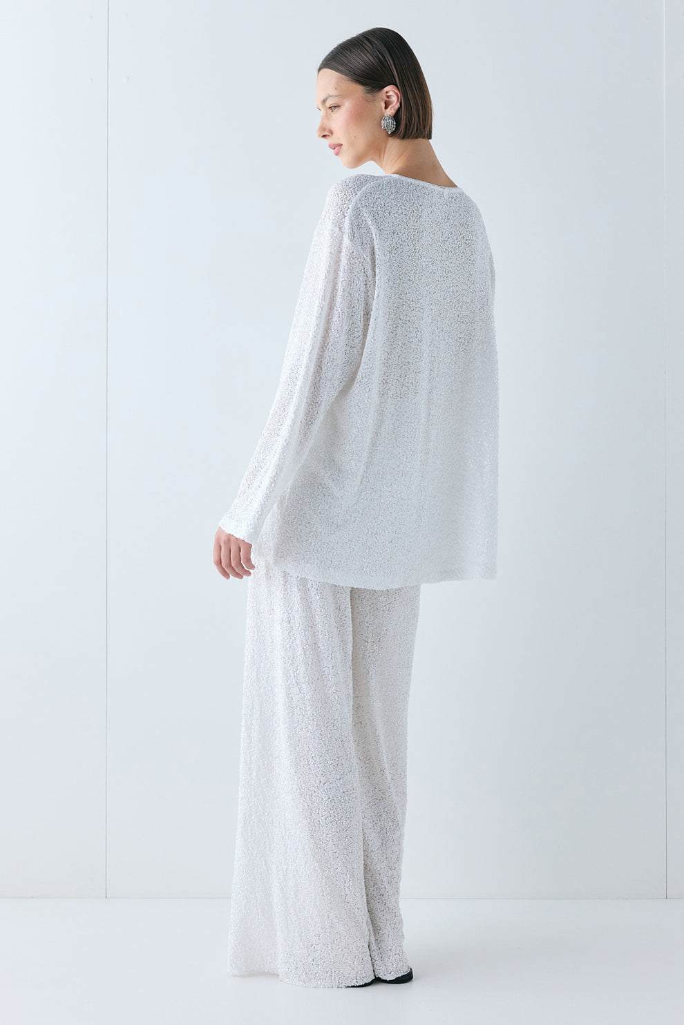 Poppi Sequin Top White