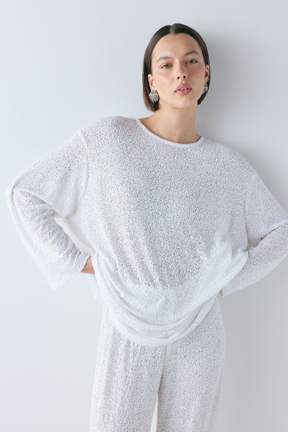 Archer Sequin Pants White