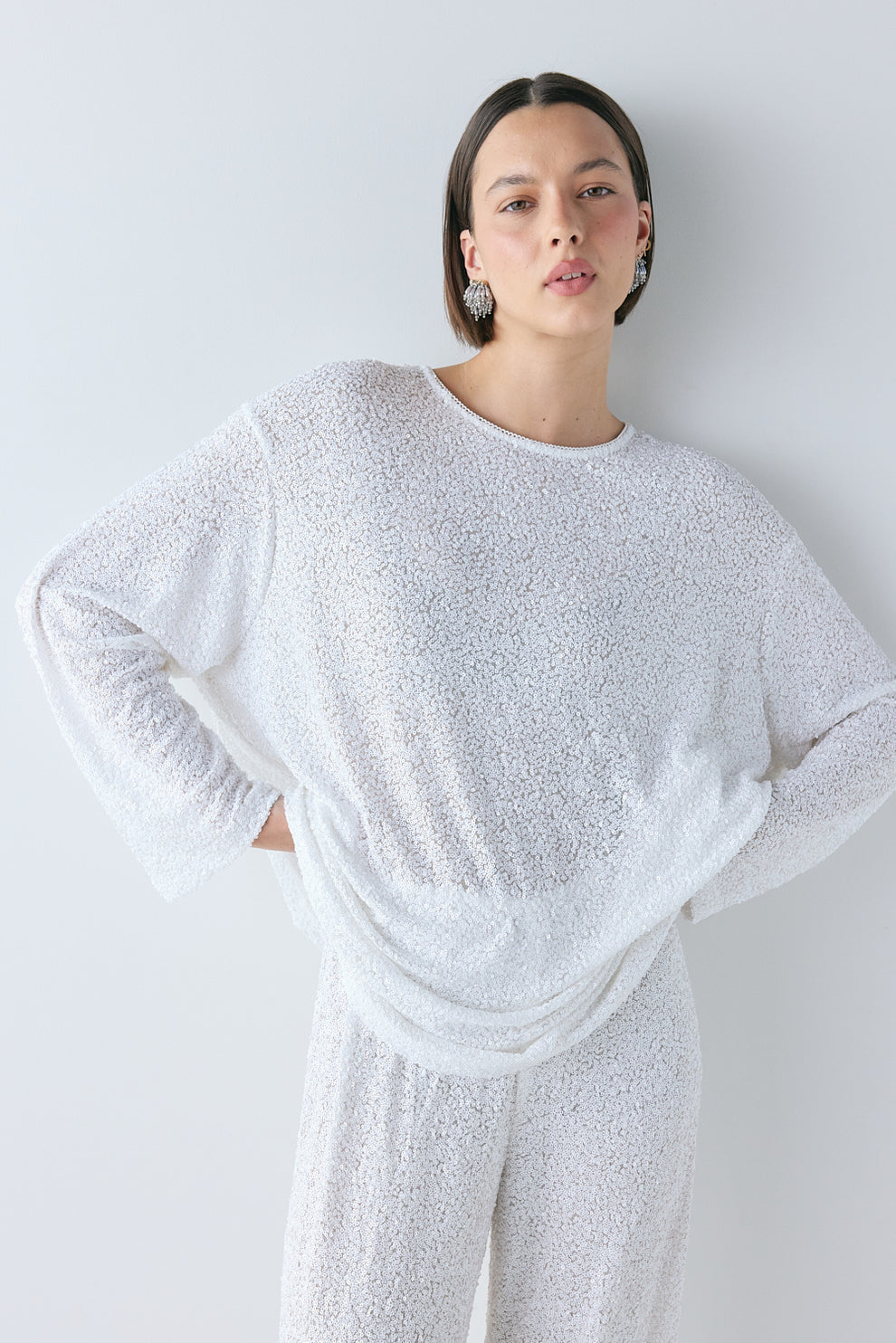 Archer Sequin Pants White