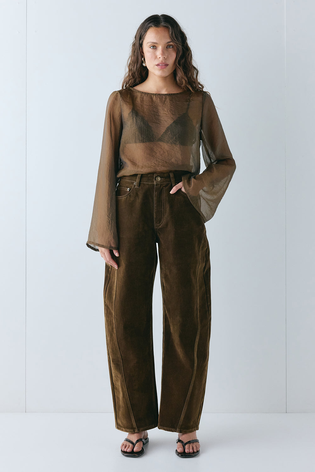 Leni Sheer Top Chocolate 