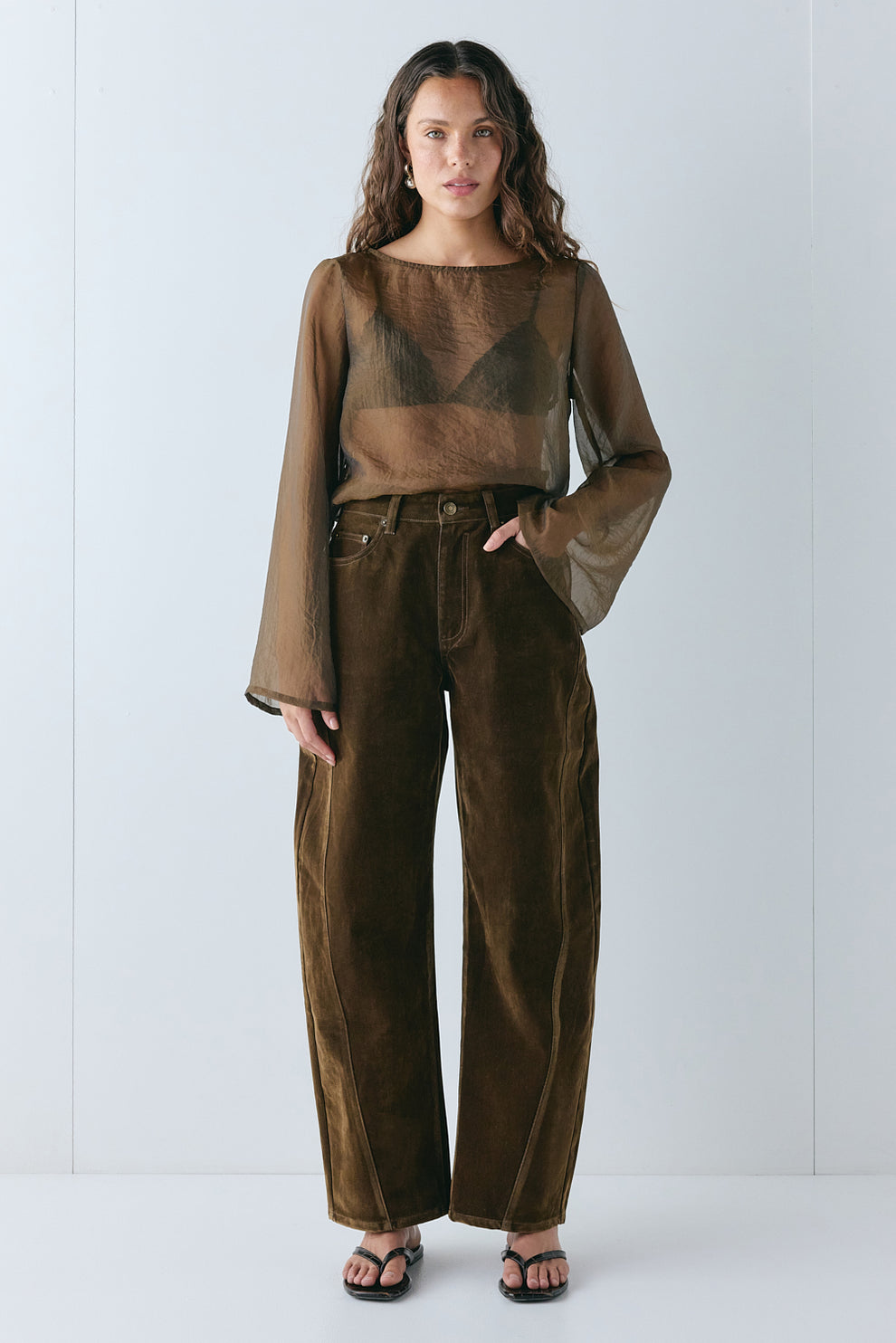 Leni Sheer Top Chocolate 