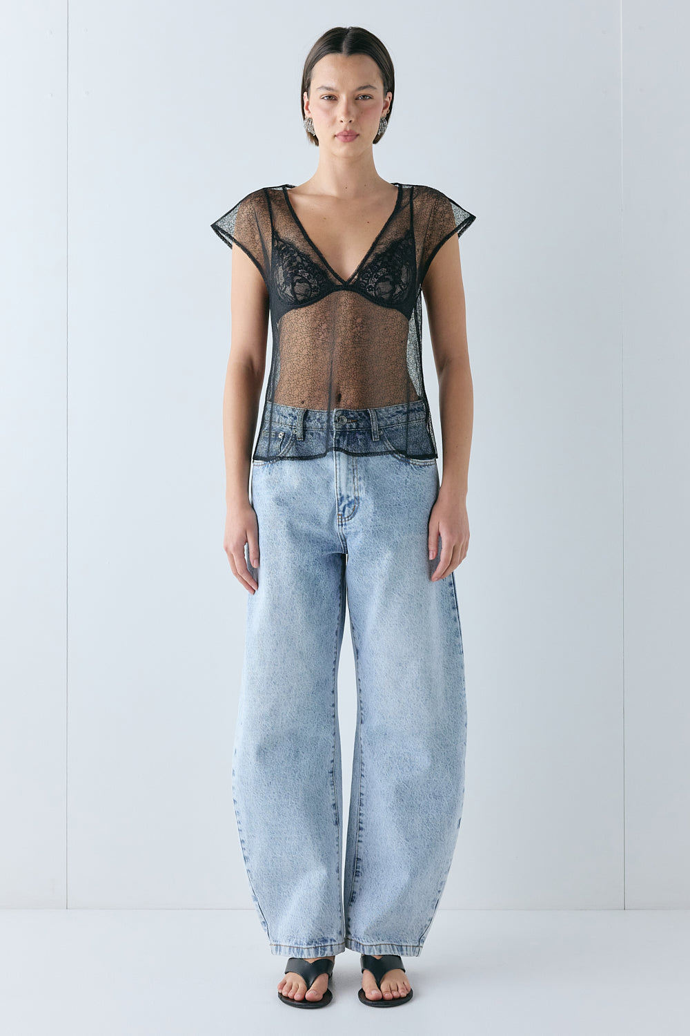 Ella Sheer Top Black 