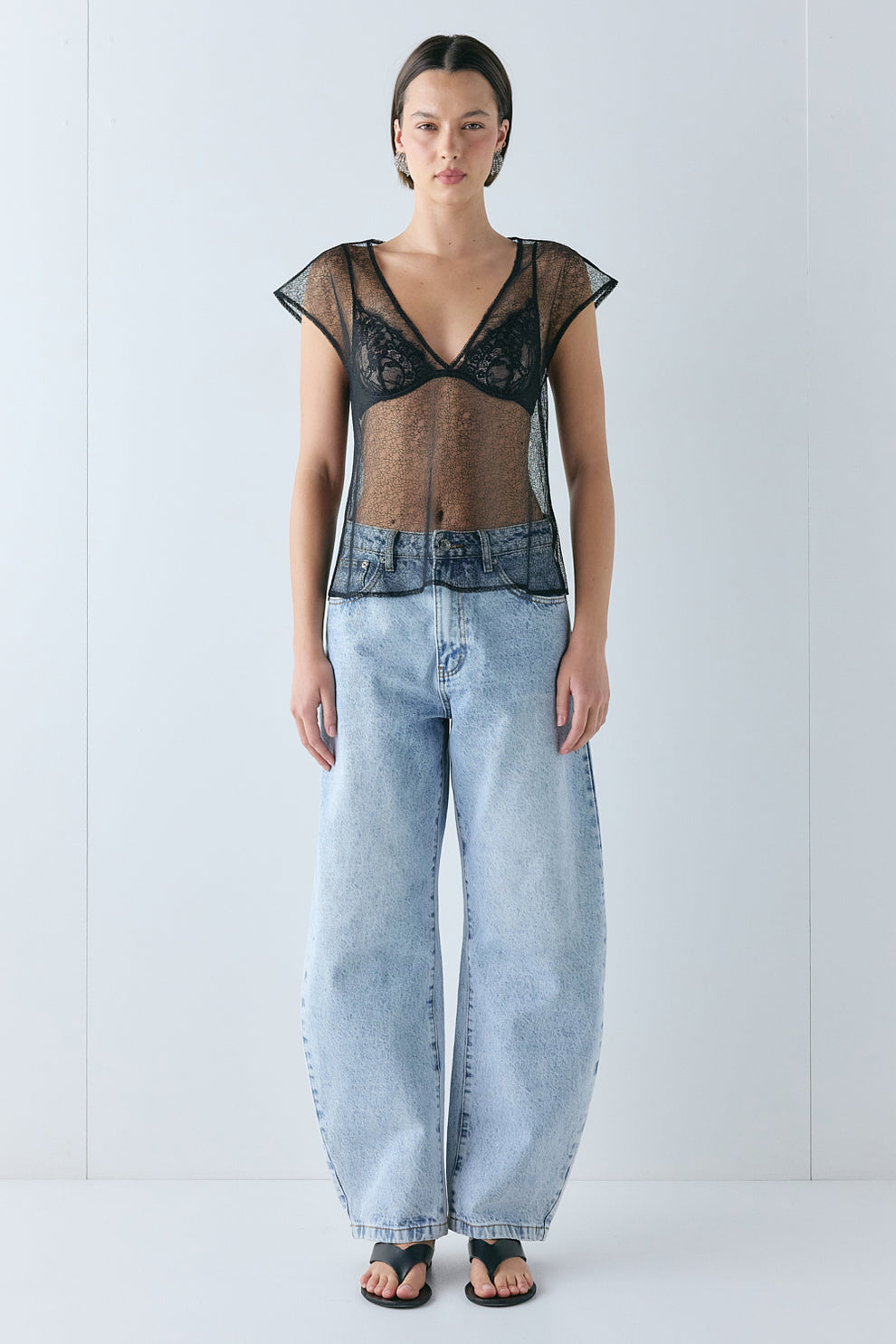 Ella Sheer Top Black 