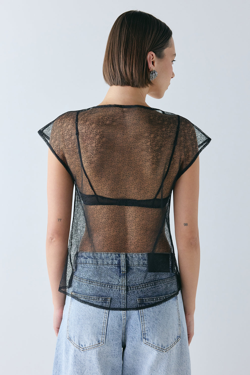 Ella Sheer Top Black 
