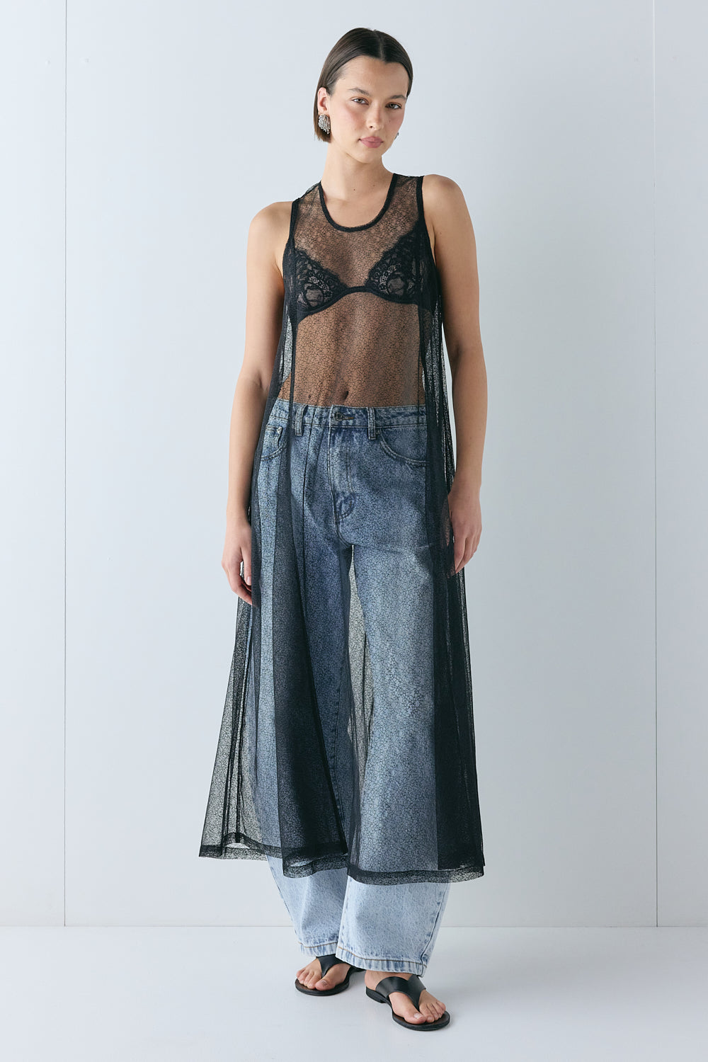 Natasha Sheer Maxi Dress Black