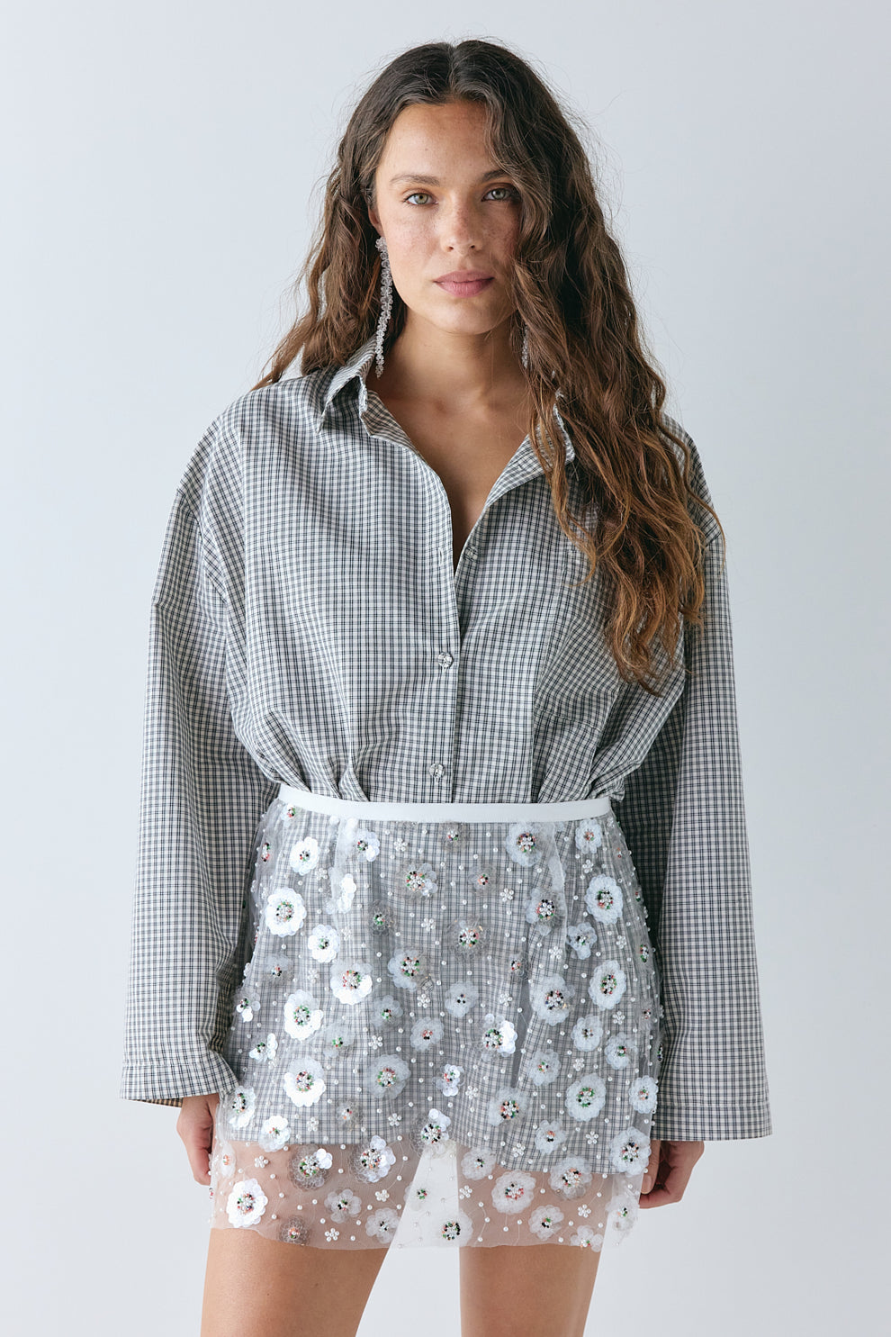 Polly Sequin Mini Skirt Rosette - size:Stephanie:AU 6 / US 2