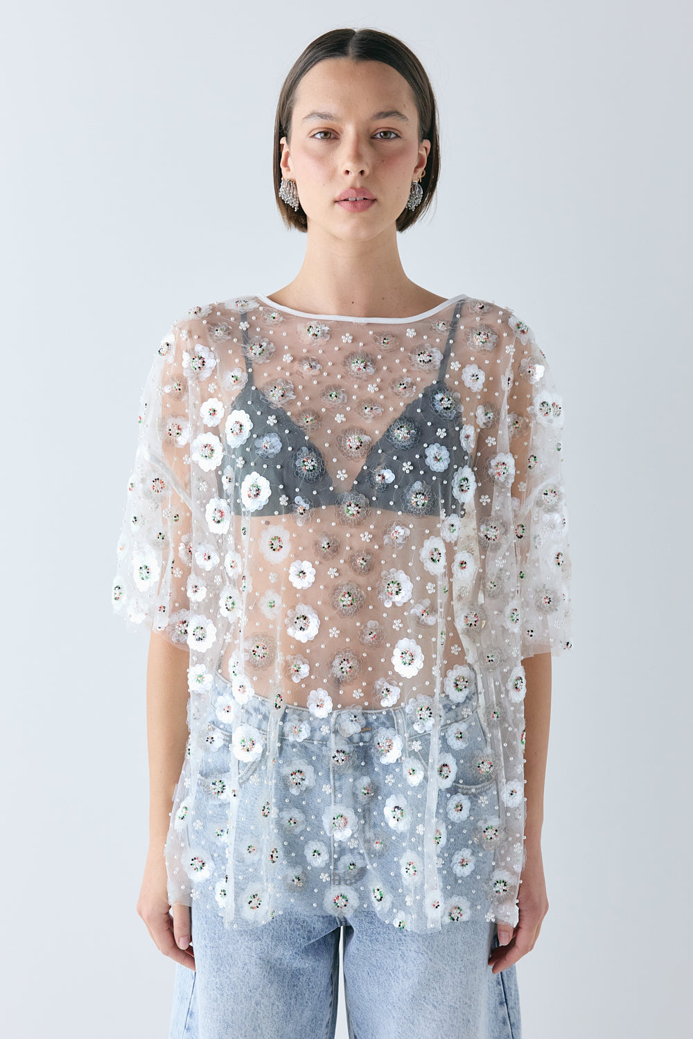 Sadie Sequin Top Rosette - size:Alida:AU 6 / US 2