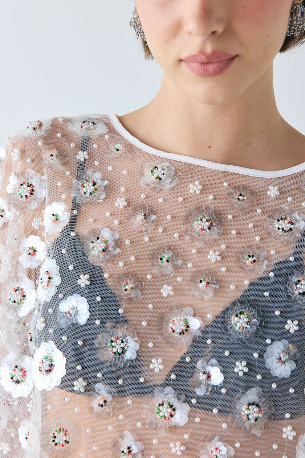 Sadie Sequin Top Rosette