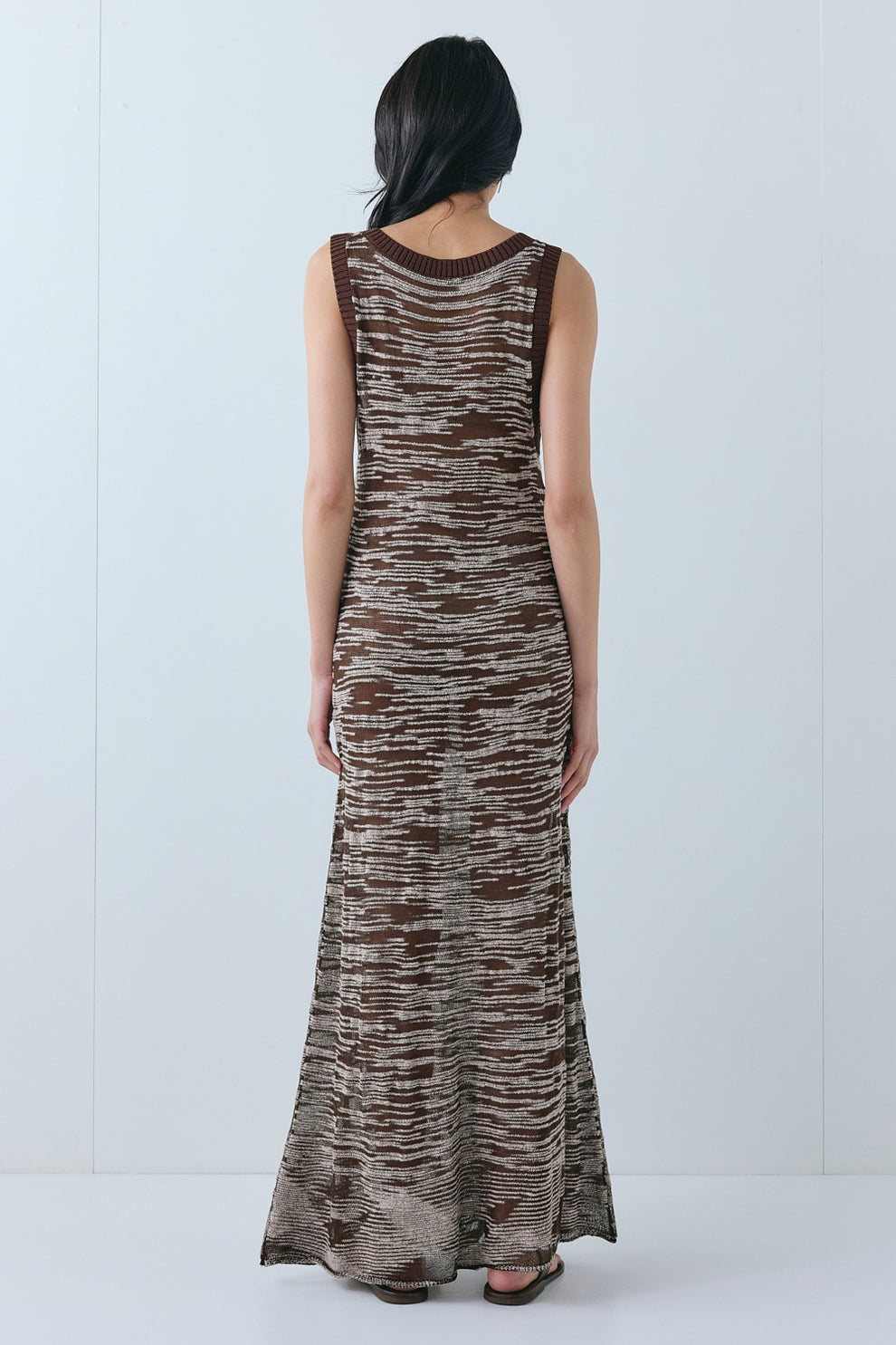 Selena Knit Midi Dress Brown Melange