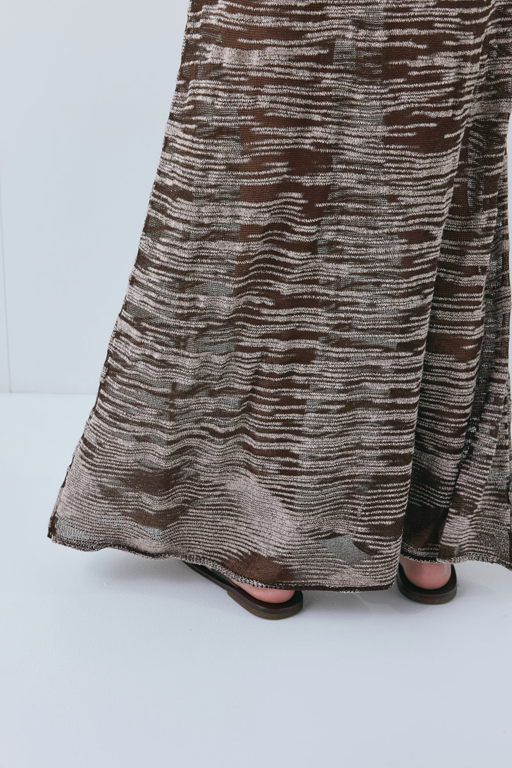 Selena Knit Midi Dress Brown Melange