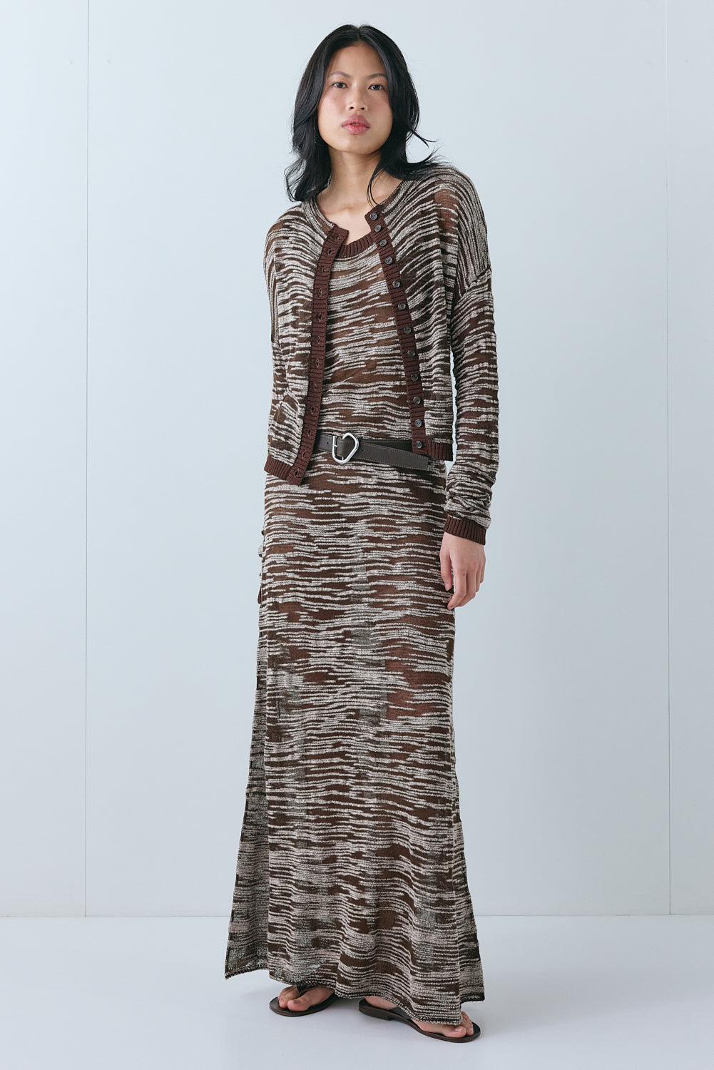 Claire Knit Cardigan Brown Melange 