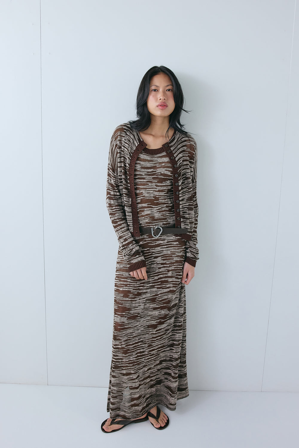 Claire Knit Cardigan Brown Melange 