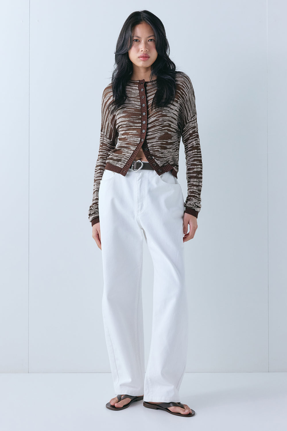 Claire Knit Cardigan Brown Melange 
