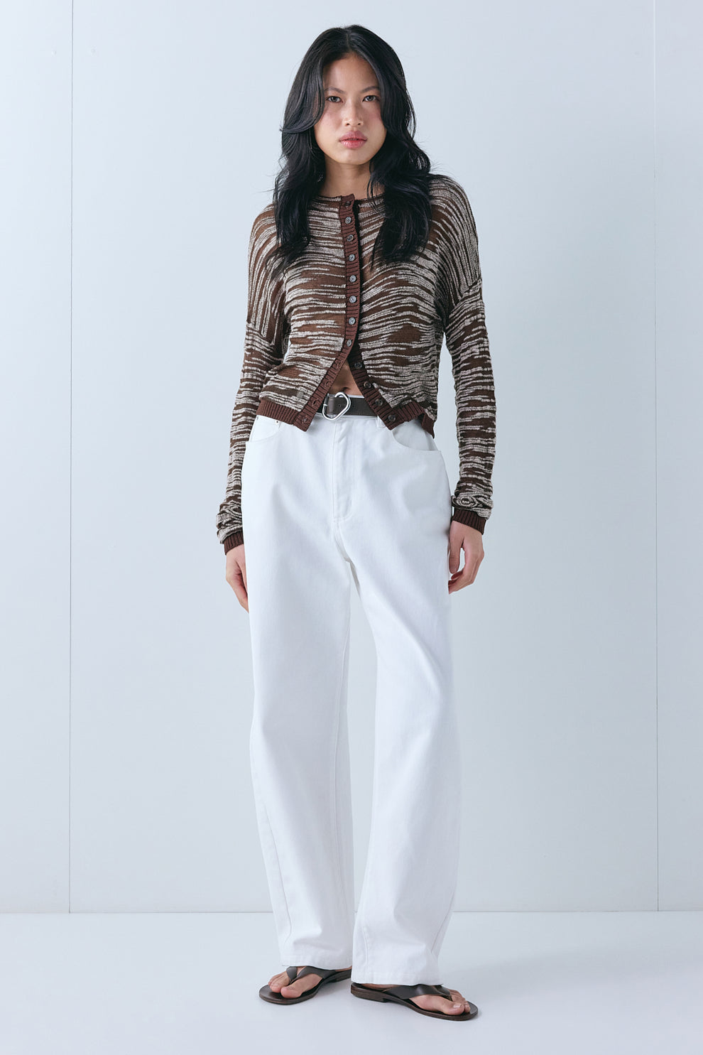 Claire Knit Cardigan Brown Melange 