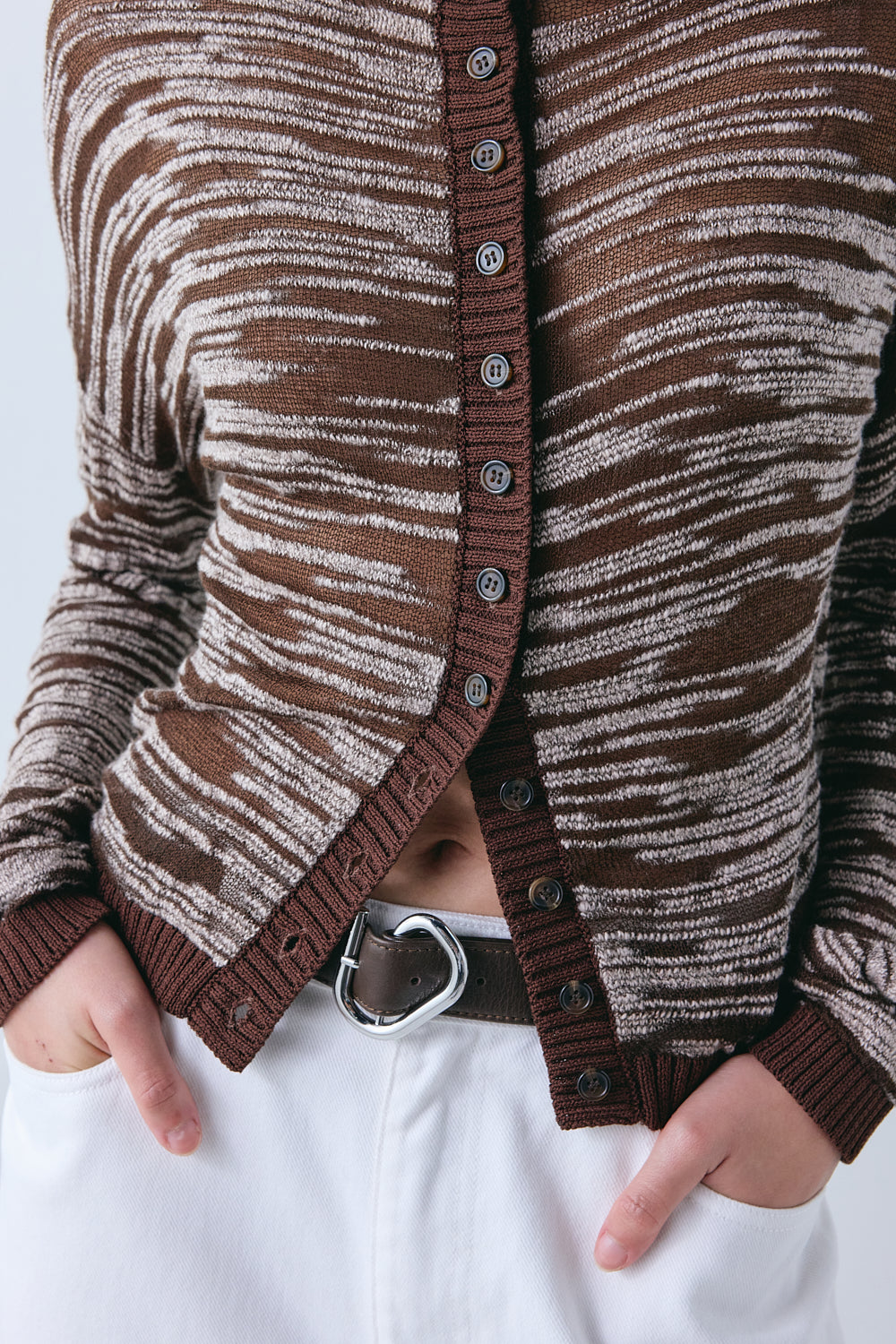 Claire Knit Cardigan Brown Melange 