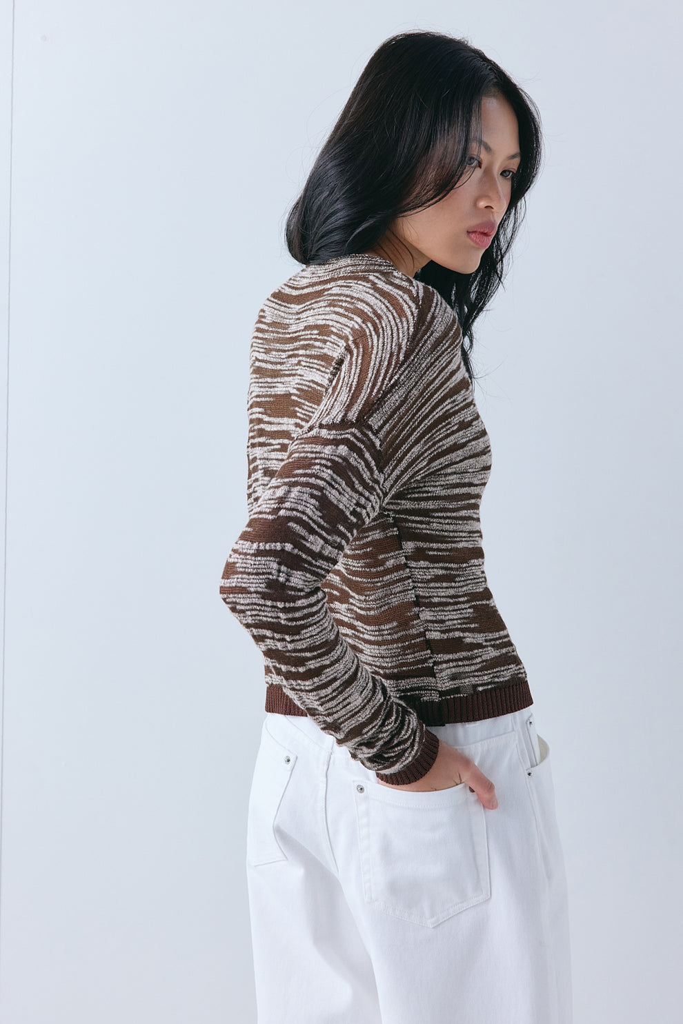 Claire Knit Cardigan Brown Melange 