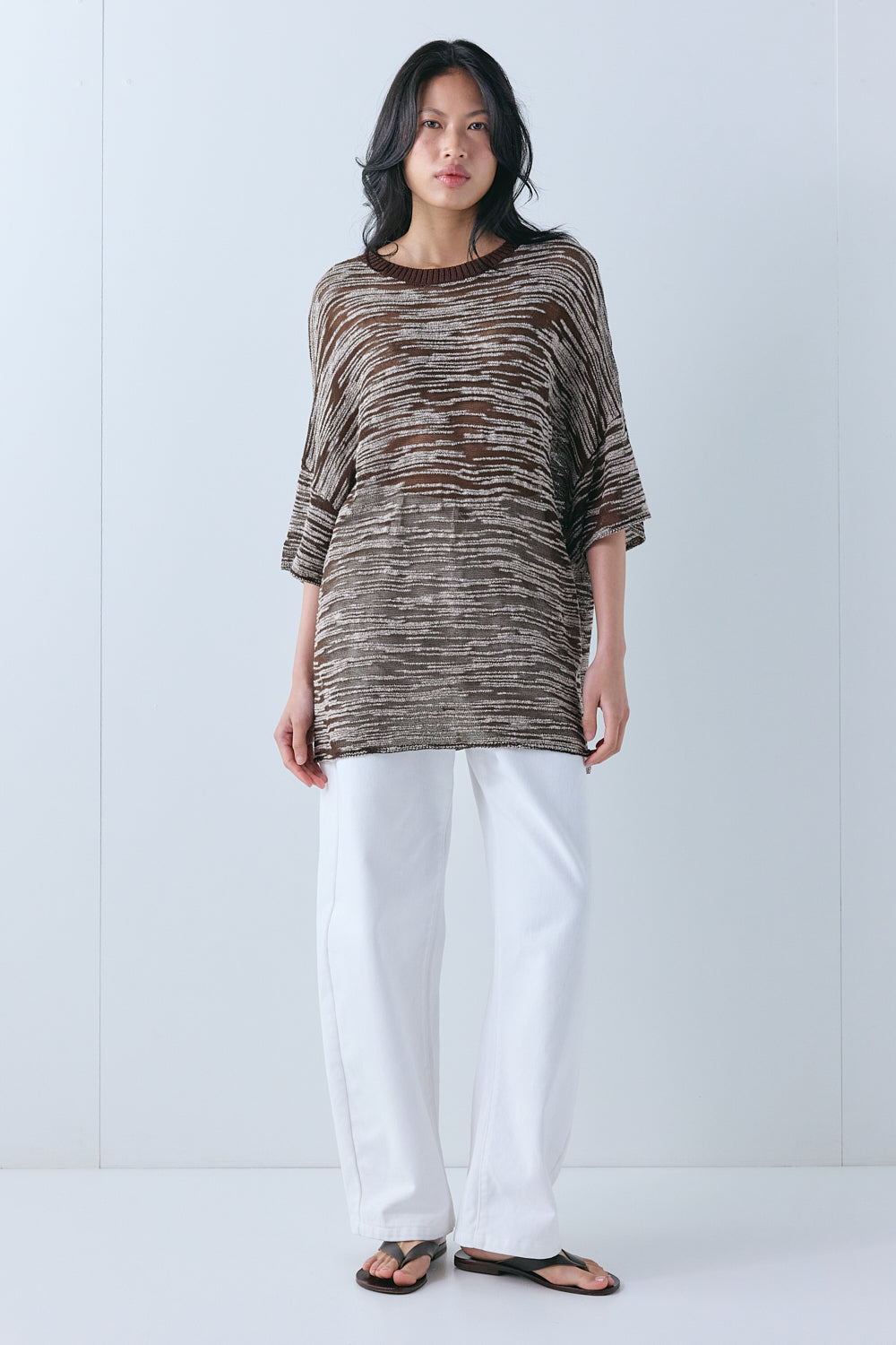 Willow Knit Tee Brown Melange