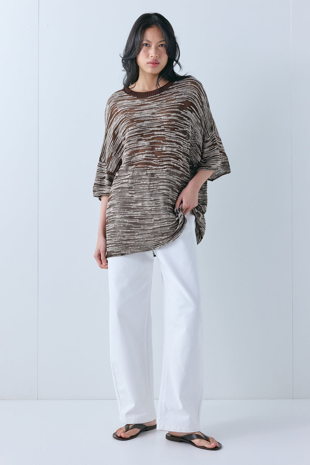 Willow Knit Tee Brown Melange - size:Ploy:AU 6 / US 2