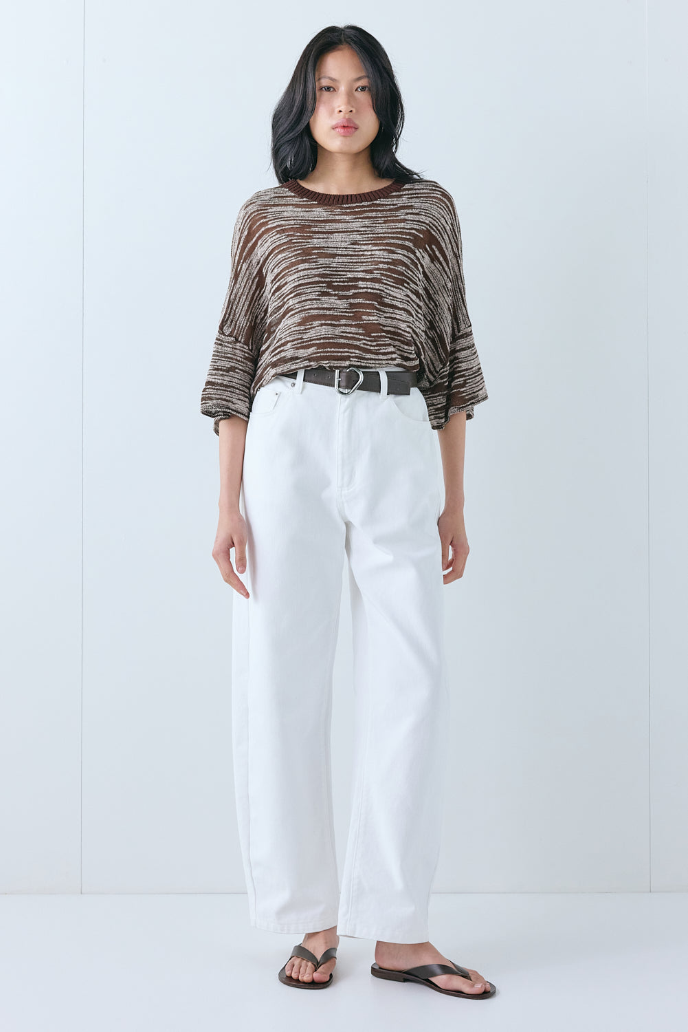 Willow Knit Tee Brown Melange