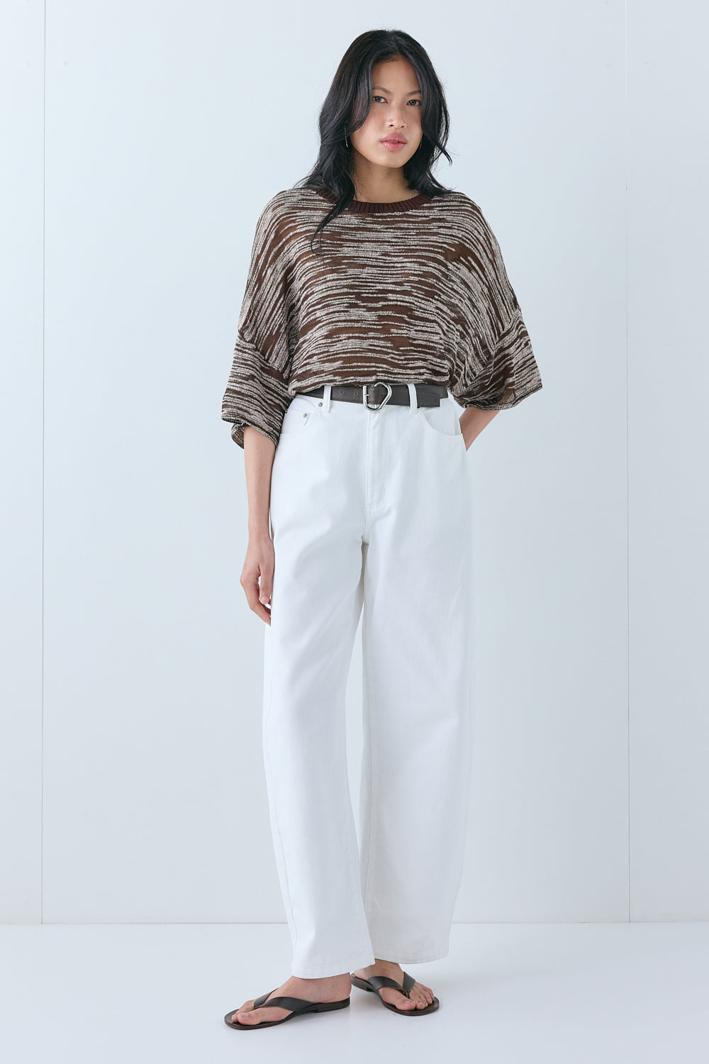 Willow Knit Tee Brown Melange