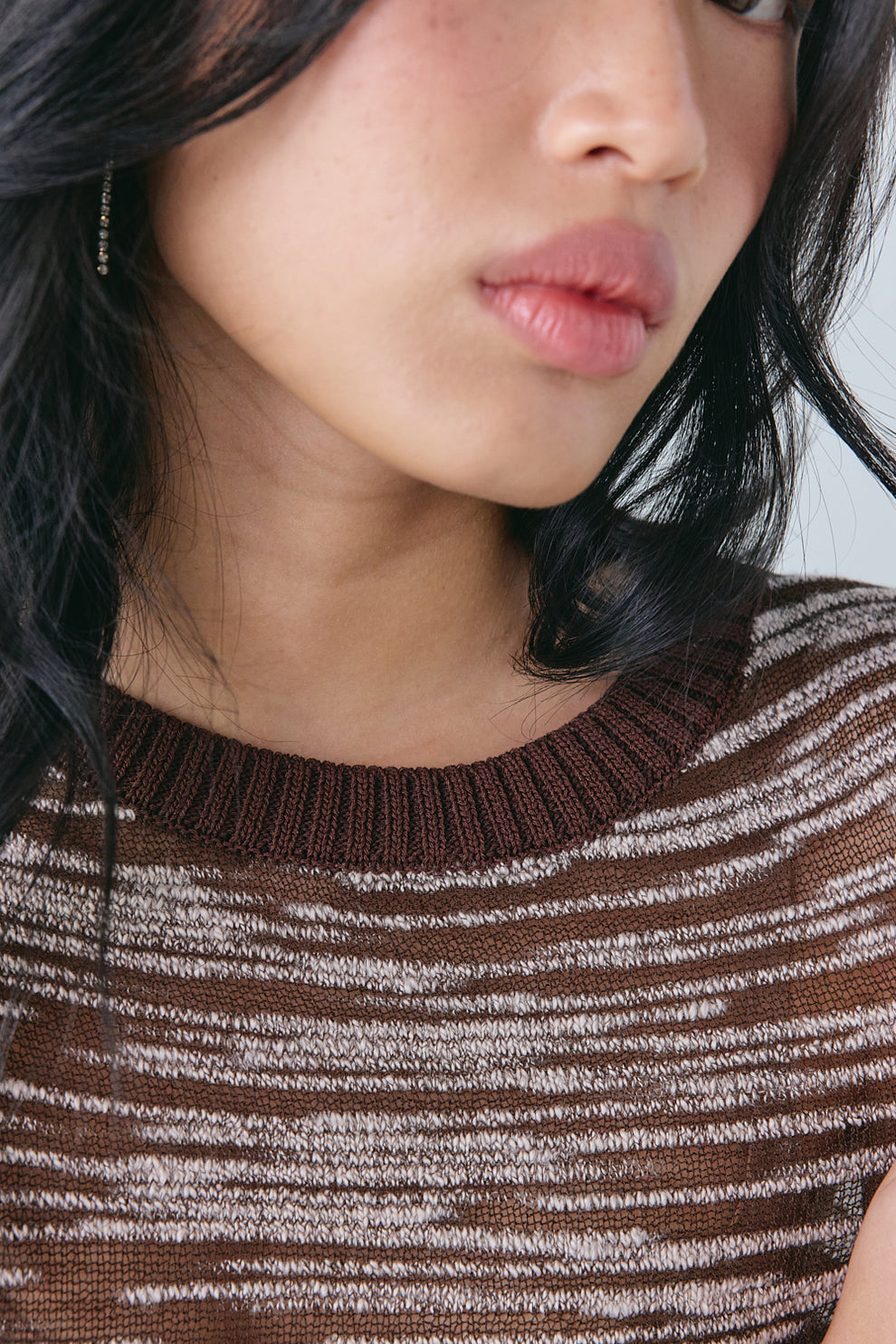Willow Knit Tee Brown Melange