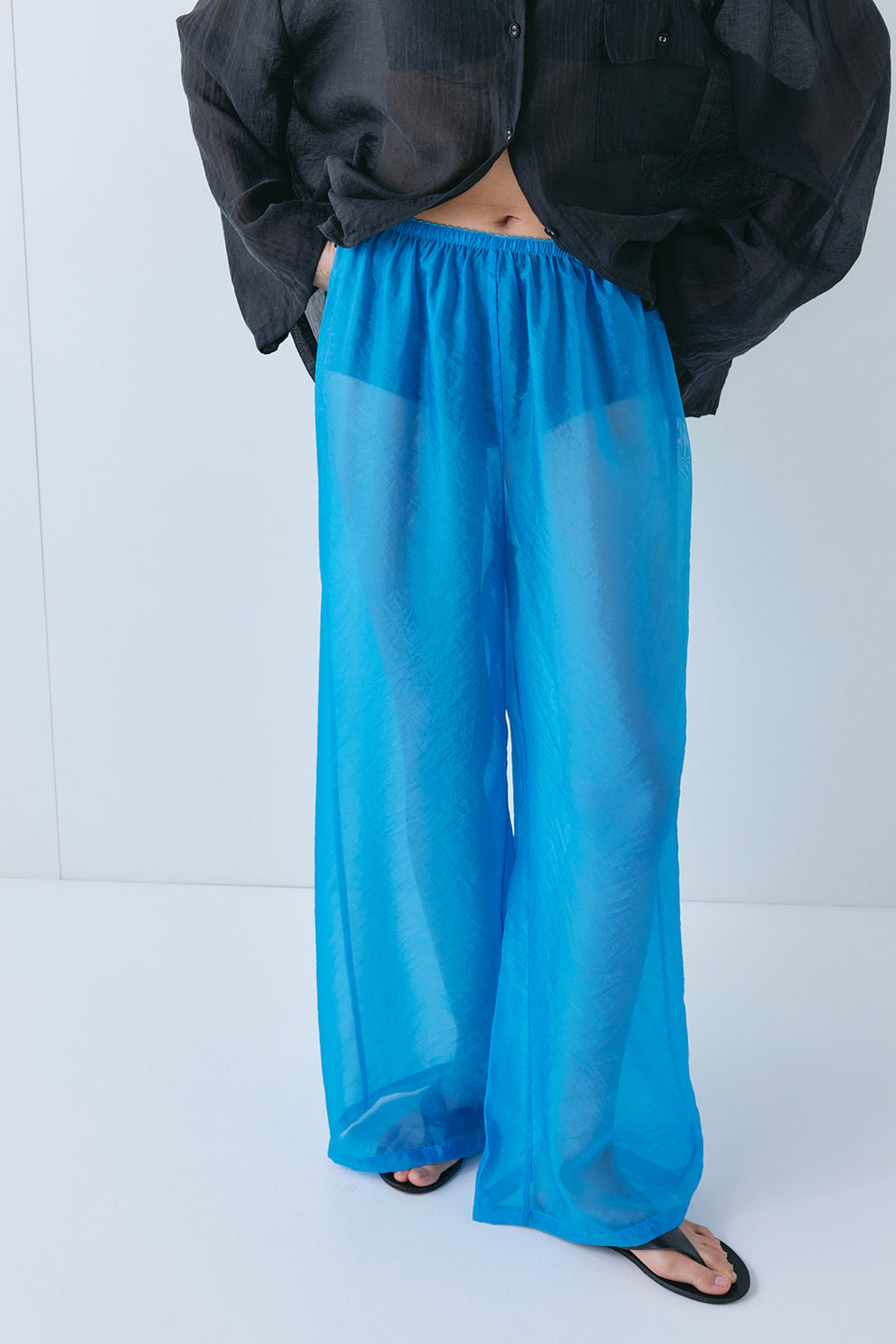 Enzo Sheer Pants Aqua 
