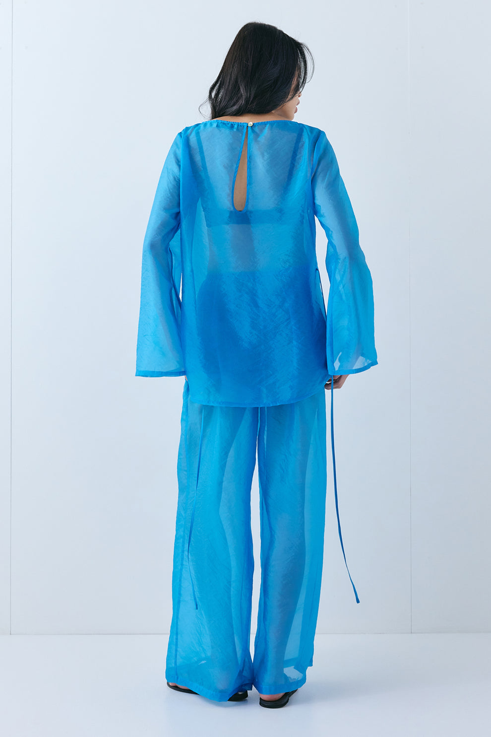 Leni Sheer Top Aqua 