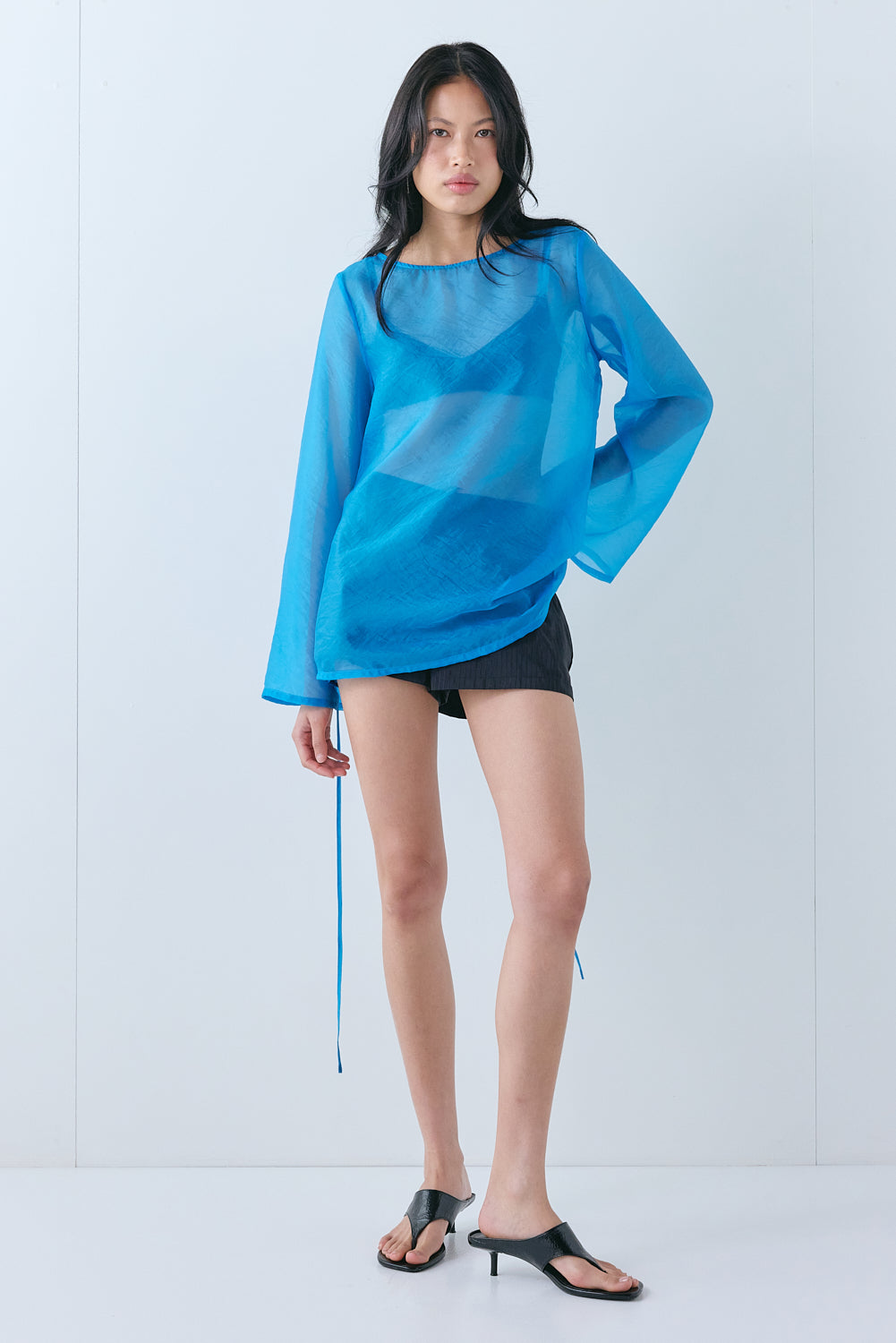 Leni Sheer Top Aqua 