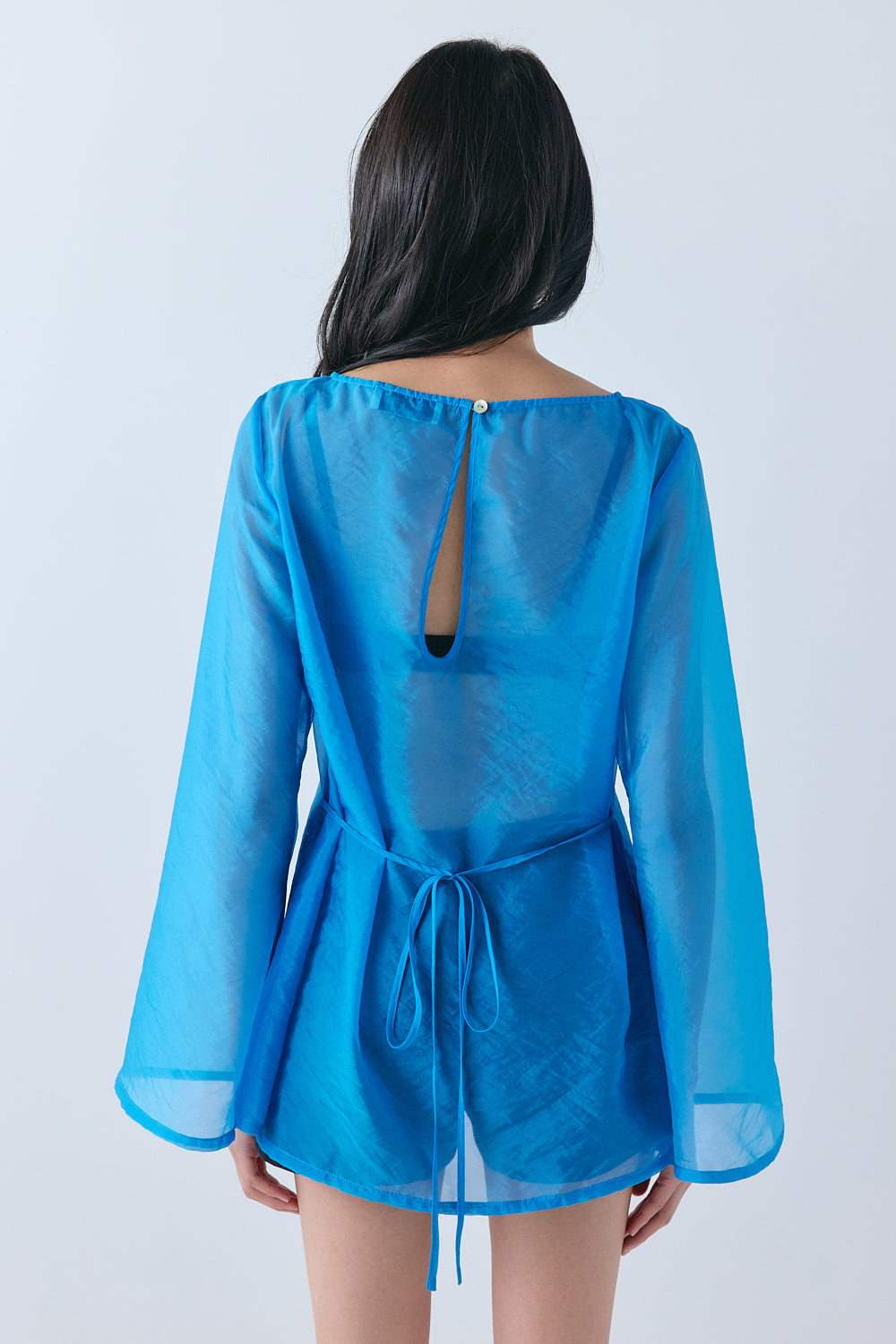 Leni Sheer Top Aqua 