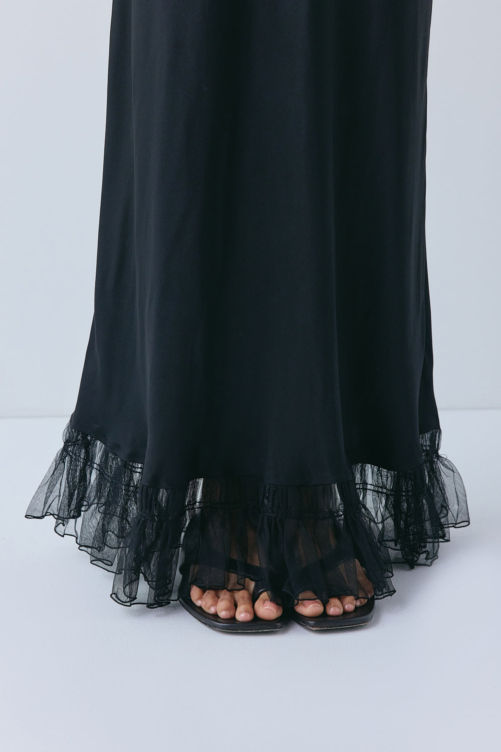 Aliyah Satin Maxi Skirt Black
