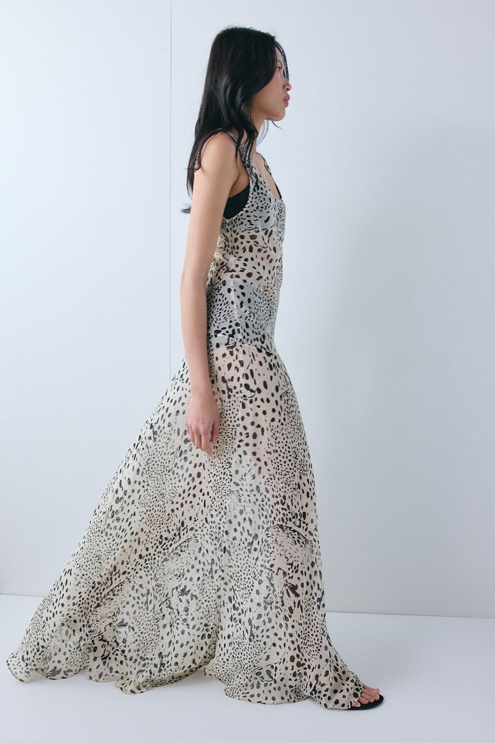 Harlow Sheer Maxi Dress Leopard