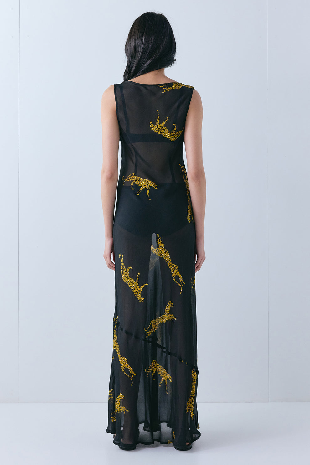 Odessa Sheer Maxi Dress Cheetah 