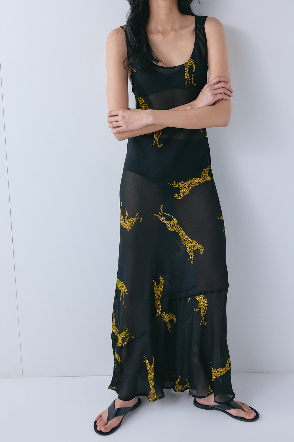 Odessa Sheer Maxi Dress Cheetah 